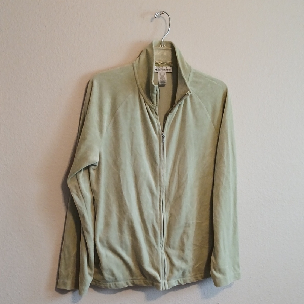 Jones New York Sport Velour Zipper Front Sweatshirt Woman's XL